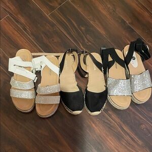 Elegant Women's Sandals - Black and Silver